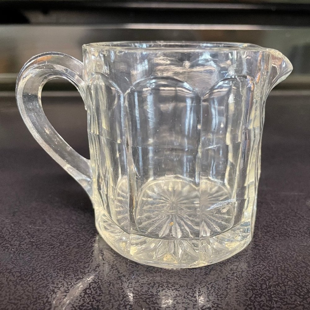 VTG Heavy Clear Glass Small Pitcher for Cream or Syrup